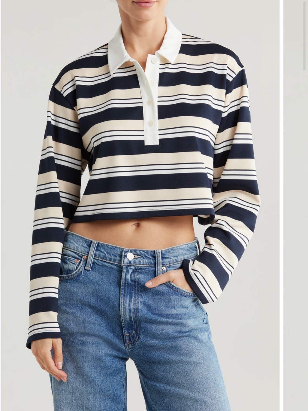 Reformation Anna Rugby Crop - Size Small